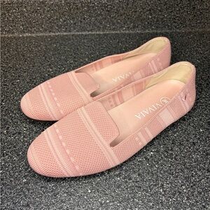 VIVAIA Pink Knit Slip-On Loafers for Women